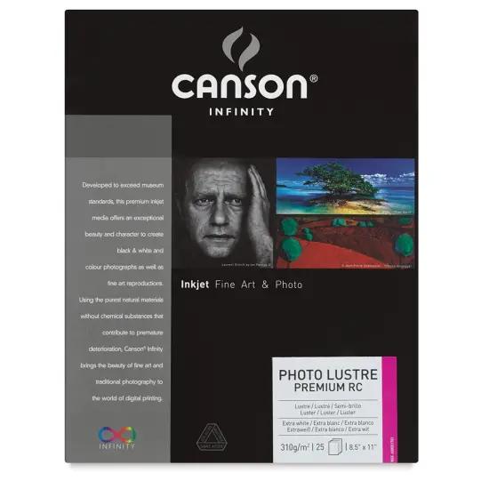 Canson Infinity Photo Lustre Premium Resin Coated Inkjet Paper - 8-1/2" x 11", Pkg of 25 Sheets {1}