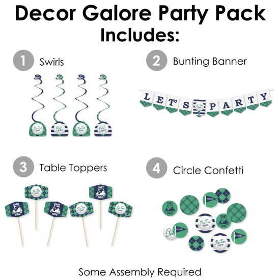 Big Dot of Happiness Par-Tee Time - Golf - Birthday or Retirement Party Supplies Decoration Kit - Decor Galore Party Pack - 51 Pieces {3}