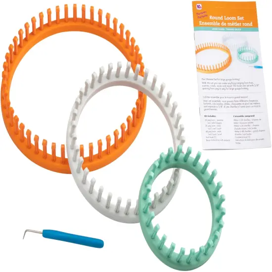 Authentic Knitting Board Chunky Round Loom 3/Pkg-Sizes 48, 36 & 24 Pegs {3}