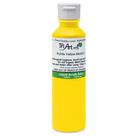 Tri-Art Liquid Artist Acrylics - Arylide Yellow Medium, 120 ml bottle {1}