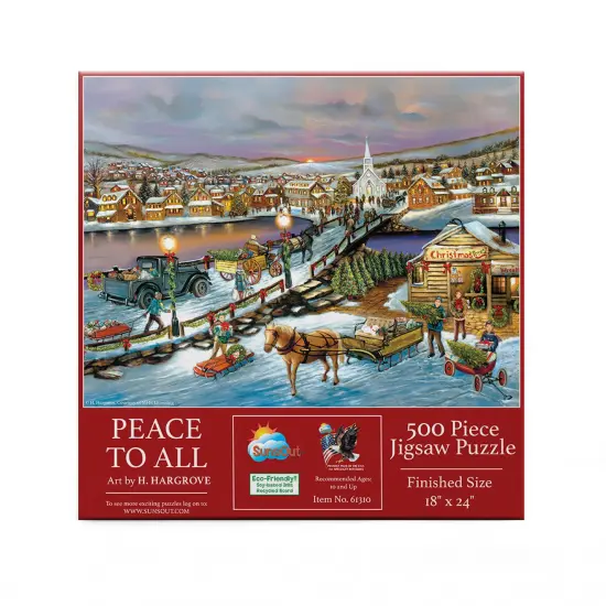 Sunsout Peace to All 500 pc Christmas Jigsaw Puzzle 61310 {4}