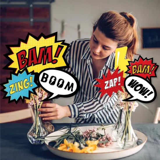 Big Dot of Happiness Bam Superhero - Baby Shower or Birthday Party Centerpiece Sticks - Showstopper Table Toppers - 35 Pieces {4}