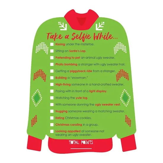 Big Dot of Happiness Wild and Ugly Sweater Party - Selfie Scavenger Hunt - Holiday and Christmas Animals Party Game - Set of 12 {3}