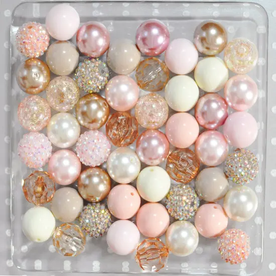 20mm Champagne Cake acrylic bubblegum bead mix {2}