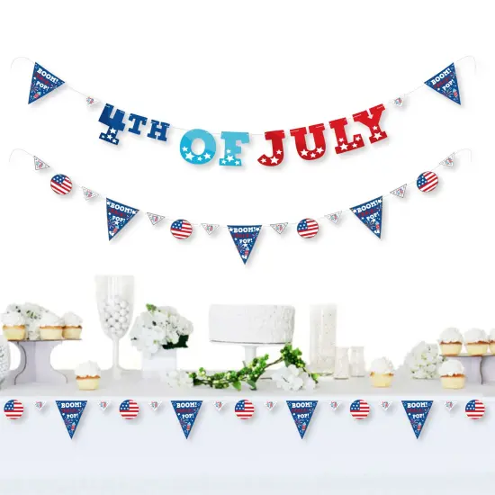 Big Dot of Happiness Firecracker 4th of July - Red, White &Blue Party Letter Banner Decoration - 36 Banner Cutouts & 4th of July Banner Letters {3}