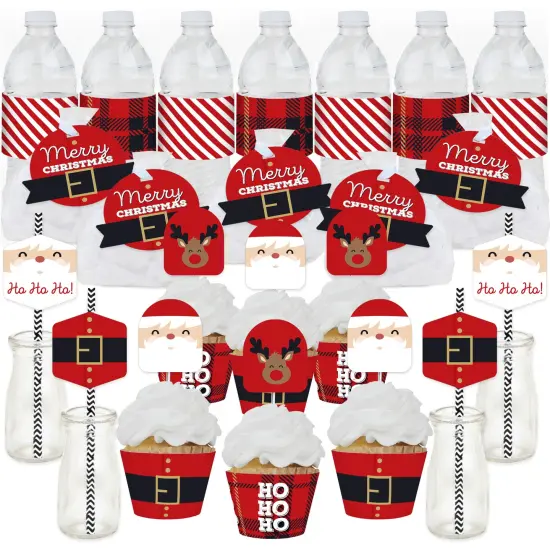Big Dot of Happiness Jolly Santa Claus - Christmas Party Favors and Cupcake Kit - Fabulous Favor Party Pack - 100 Pieces {1}