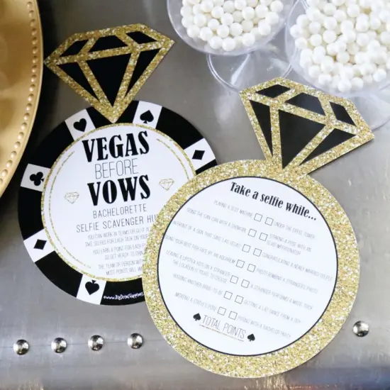Big Dot of Happiness Vegas Before Vows - Selfie Scavenger Hunt - Las Vegas Bridal Shower or Bachelorette Party Game - Set of 12 {7}