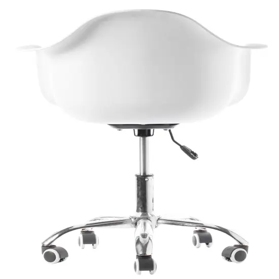 Mid-Century Modern Style Adjustable Swivel Plastic Shell Molded Office Task Chair with Rolling Wheels {4}