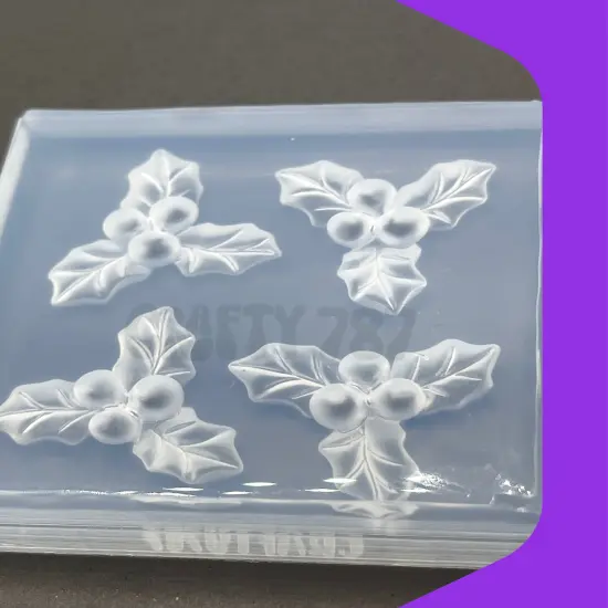 Mistletoe 3D Silicone Mold, Resin Earring Mold (A14) {3}