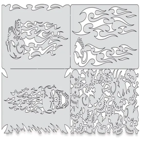 Iwata Artool Freehand Template - Set of 4, Skullophenia Nano {1}