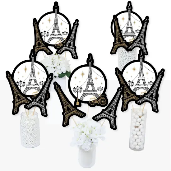 Big Dot of Happiness Stars Over Paris - Parisian Themed Party Centerpiece Sticks - Table Toppers - Set of 15 {3}