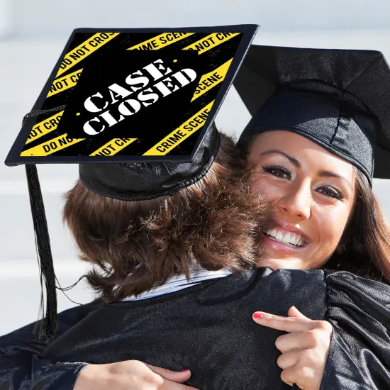 Big Dot of Happiness Case Closed - Criminal Justice Graduation Cap Decorations Kit - Grad Cap Cover {3}