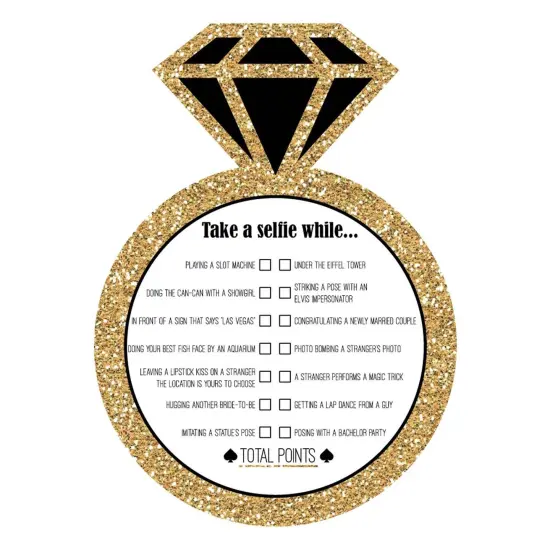 Big Dot of Happiness Vegas Before Vows - Selfie Scavenger Hunt - Las Vegas Bridal Shower or Bachelorette Party Game - Set of 12 {3}