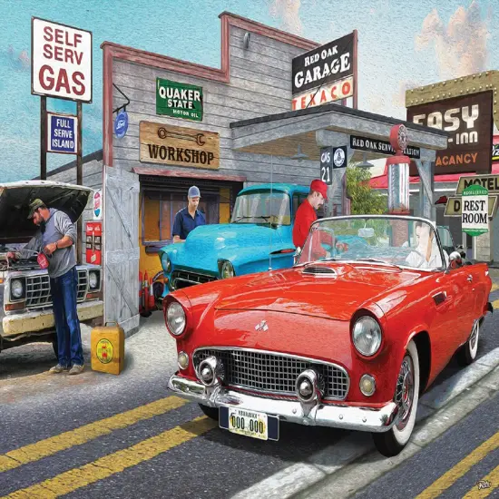Sunsout Red Oak Service Station 500 pc Jigsaw Puzzle 42318 {1}