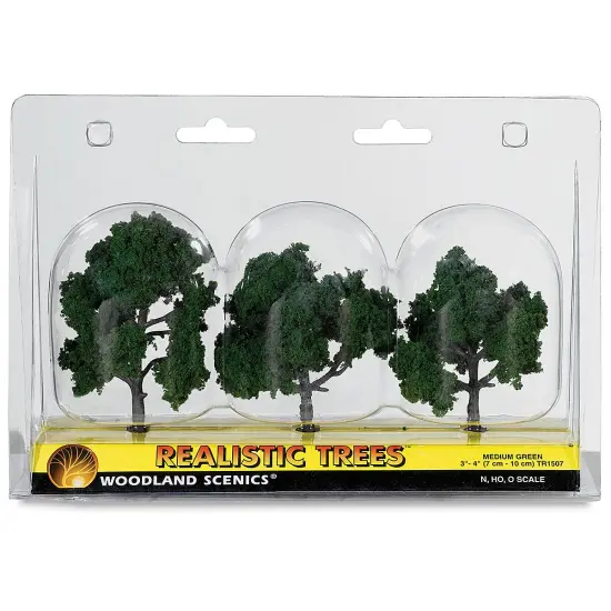 Woodland Scenics Model Scenery - Ready Made Trees, 3"-4", Medium Green {1}
