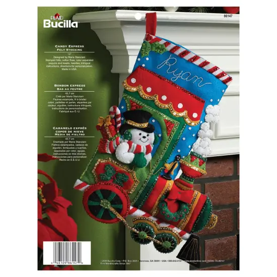 Bucilla Felt Stocking Applique Kit 18" Long-Candy Express {1}