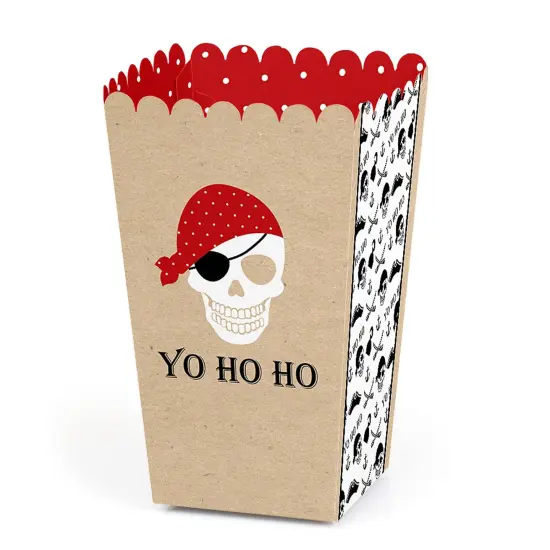 Big Dot of Happiness Beware of Pirates - Pirate Birthday Party Favor Popcorn Treat Boxes - Set of 12 {1}