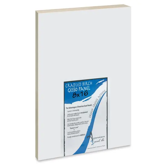 American Easel Gessoed Wood Painting Panel - 8" x 16", 7/8" Cradle {1}