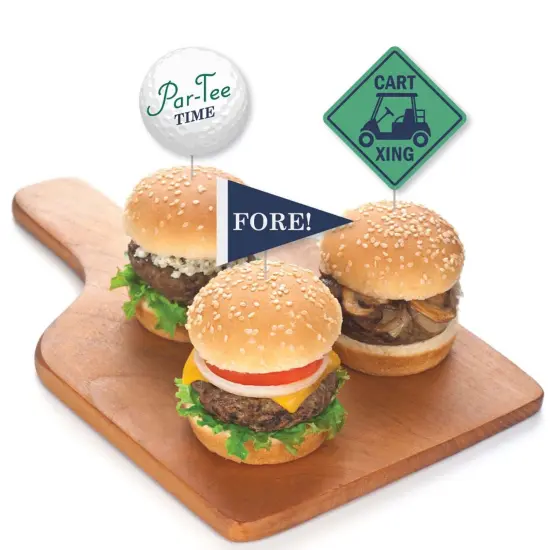 Big Dot of Happiness Par-Tee Time - Golf - Dessert Cupcake Toppers - Birthday or Retirement Party Clear Treat Picks - Set of 24 {4}