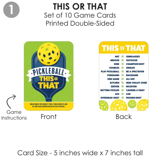 Big Dot of Happiness Let&rsquo;s Rally - Pickleball - 4 Birthday or Retirement Party Games - 10 Cards Each - Gamerific Bundle {6}