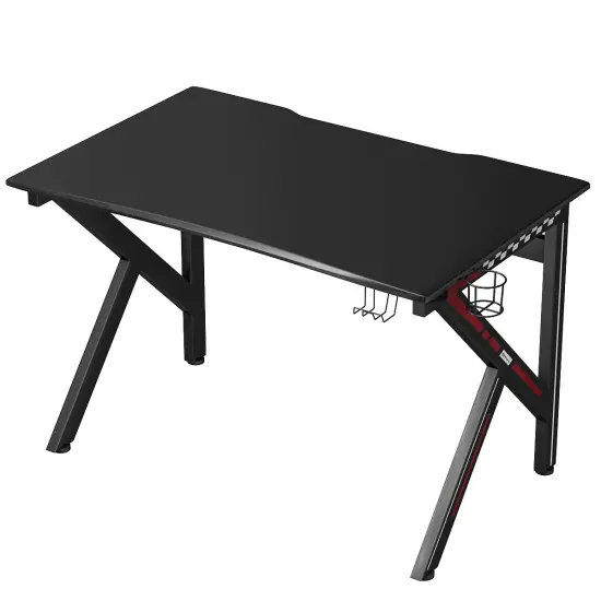 Costway Gaming Desk Gamers Computer Table E-Sports K-Shaped W/ Cup Holder Hook Home New {4}