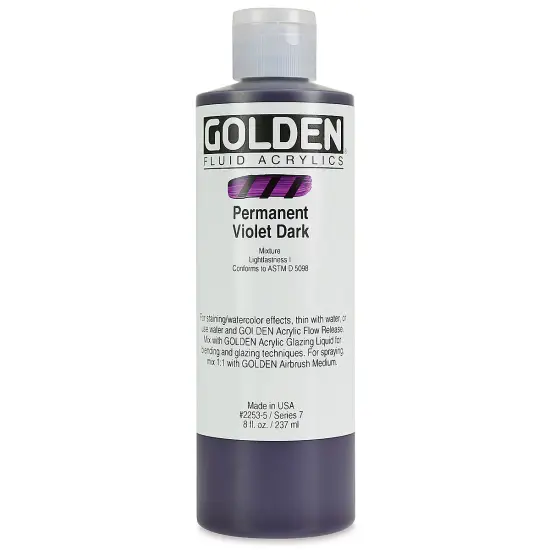 Golden Fluid Acrylics - Permanent Violet Dark, 8 oz bottle {2}