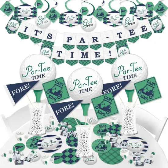 Big Dot of Happiness Par-Tee Time - Golf - Birthday or Retirement Party Supplies - Banner Decoration Kit - Fundle Bundle {1}