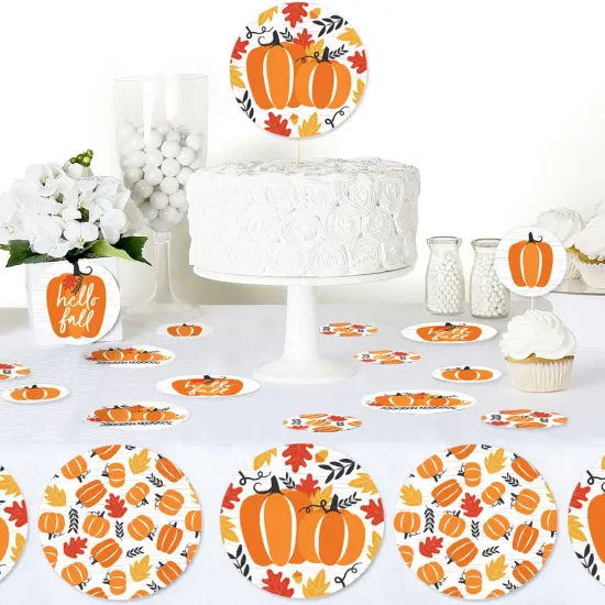 Big Dot of Happiness Fall Pumpkin - Halloween or Thanksgiving Party Giant Circle Confetti - Party Decorations - Large Confetti 27 Count {6}