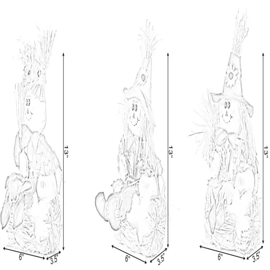 Gardenised 13 Inch Adorable Trio Yard Decor Featuring Outdoor Garden Scarecrows Relaxing Gracefully on Rustic Hay Bales. Perfect for Adding a Touch of Countryside Charm to your Outdoor Space {6}