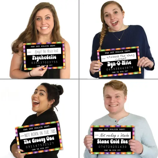 Big Dot of Happiness 70's Disco - Party Mug Shots - Photo Booth Props 1970's Disco Fever Party Mugshot Signs - 20 Count {4}