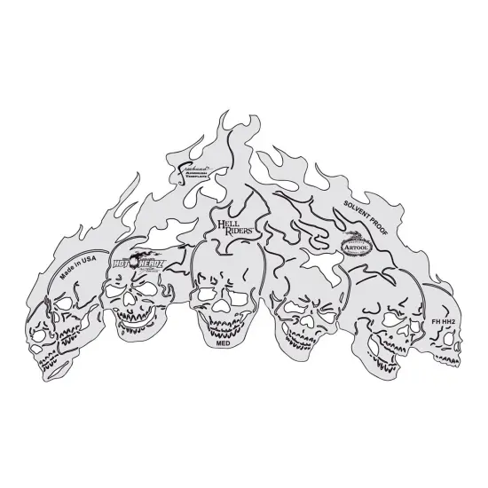 Iwata Artool Freehand Template - Set of 4, HotHeadz Hell Riders {1}