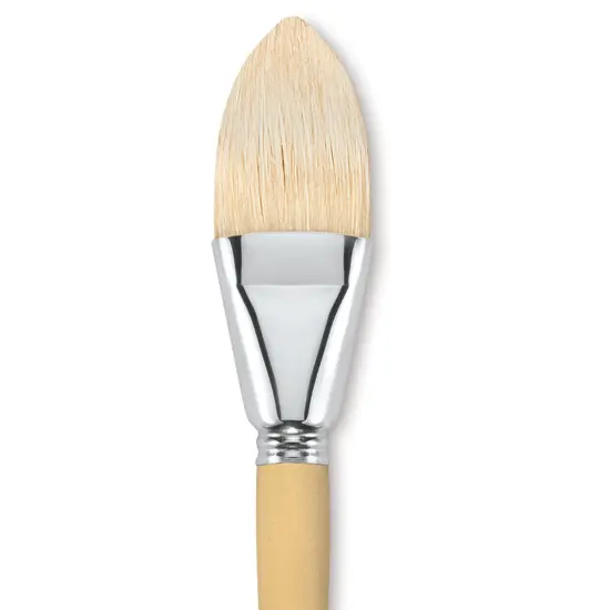 Escoda Clasico Chungking White Bristle Brush - Short Filbert, Long Handle, Size 32 {1}