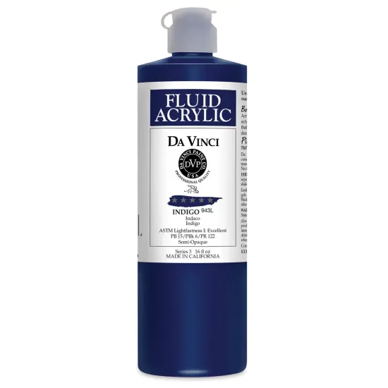 Da Vinci Fluid Acrylics - Indigo, 16 oz bottle {1}