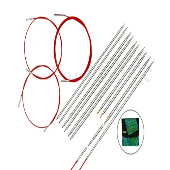 HiyaHiya SHARP Steel Interchangeable Circular Needles Sock Set Multicolor {3}