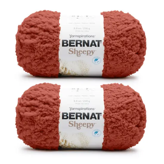 Bernat Sheepy Rusty Clay Yarn - 2 Pack of 250g/8.8oz - Nylon - 6 Super Bulky - 149 Yards - Knitting/Crochet {1}