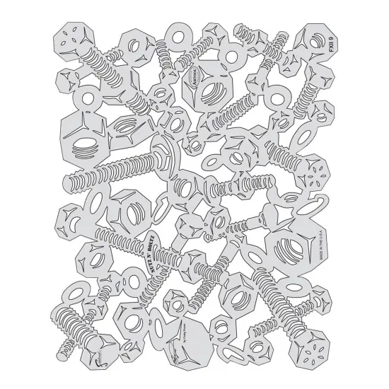 Iwata Artool Freehand Template - Kustom FX II Nutz N' Bolts {2}