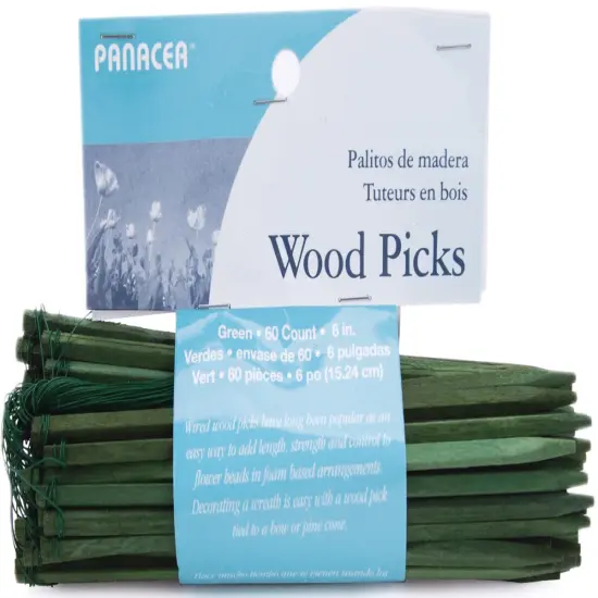Panacea Wood Picks 6" 60/Pkg-Green {1}