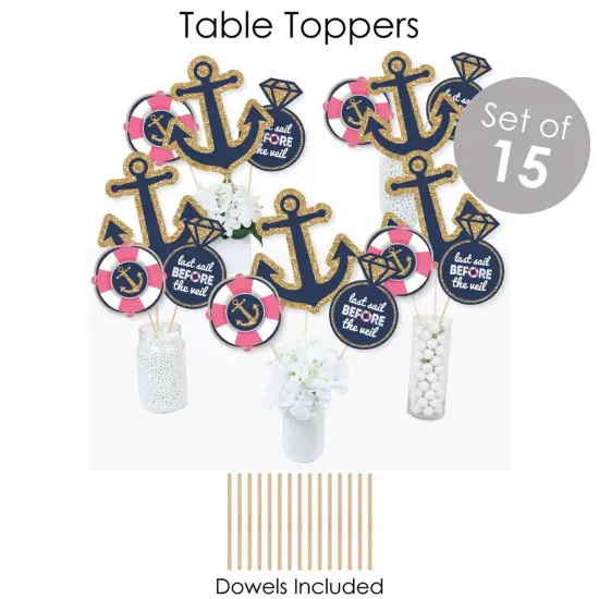 Big Dot of Happiness Last Sail Before The Veil - Nautical Bachelorette and Bridal Shower Supplies - Banner Decoration Kit - Fundle Bundle {7}