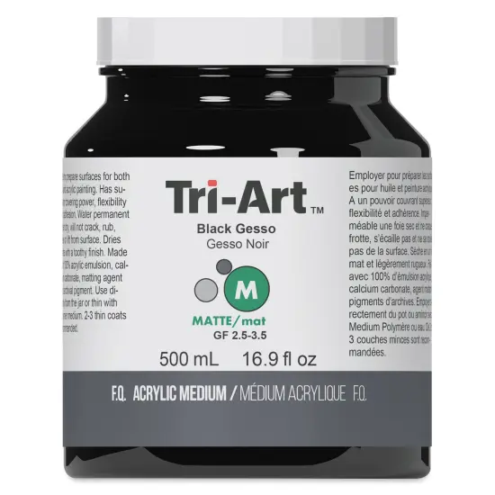 Tri-Art Acrylic Gesso - Black, 500 ml {1}