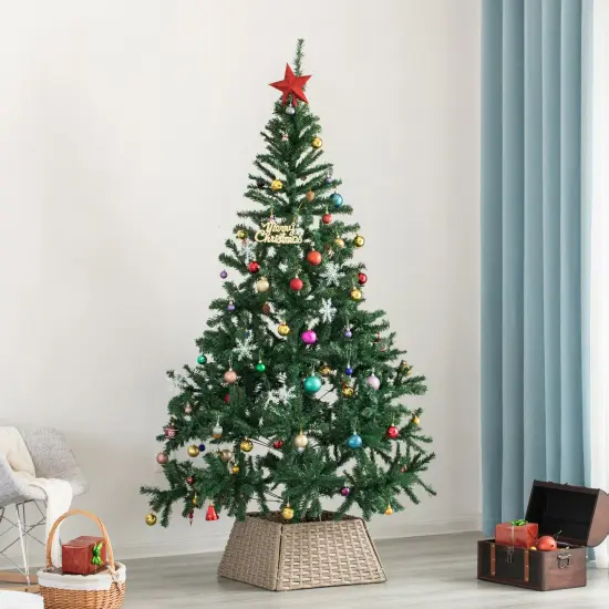 Foldable Christmas Tree Skirt Collar Basket, Ring Base Stand Cover, Rattan Plastic Gray {4}