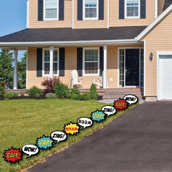 Big Dot of Happiness Bam Superhero - Comic Book Lawn Decorations - Outdoor Baby Shower or Birthday Party Yard Decorations - 10 Piece {4}