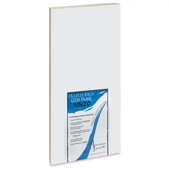 American Easel Gessoed Wood Painting Panel - 10" x 20", 7/8" Cradle {1}