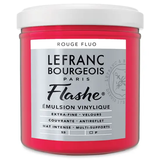 Lefranc & Bourgeois Flashe Vinyl Paint - Fluorescent Red, 125 ml jar {2}