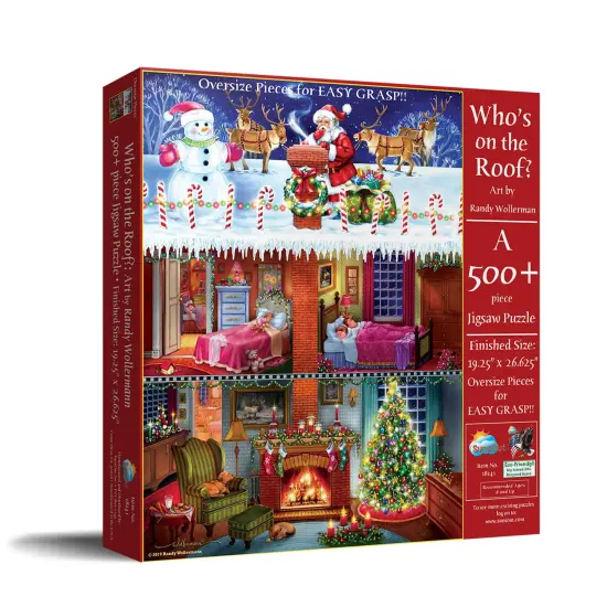 Sunsout Who's on the roof 500 pc Large Pieces Christmas Jigsaw Puzzle 18141 {3}