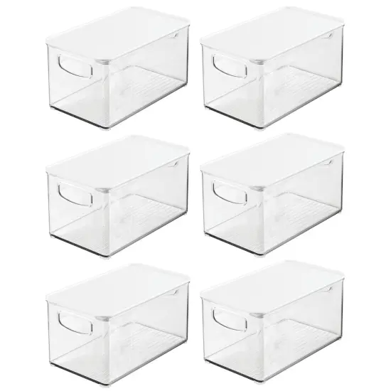 mDesign Plastic Deep Kitchen Storage Bin Box, Lid/Handles {5}