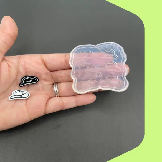 Cowboy Hat Earring/Bits Silicone Mold, Resin Mold & More, Western Style Mold (A13) {5}