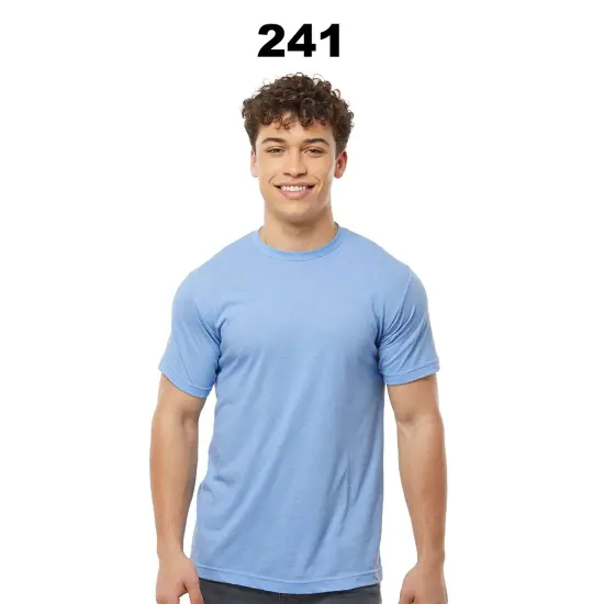 Tultex&reg; Poly-Rich Crew Neck Short Sleeve T-Shirt Heather athletic blu {3}