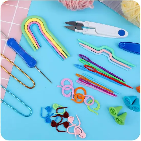 Complete Knitting and Crochet Accessories,Knitting Supplies Kit with Knitting Stitch Markers Plastic Sewing Needles Cable Needles for Knitting Sewing Kit {5}