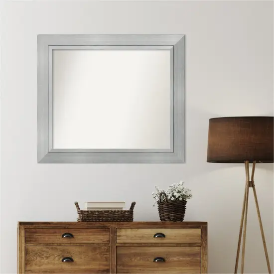 Romano Silver Non-Beveled Custom Framed Bathroom Vanity Wall Mirror {1}