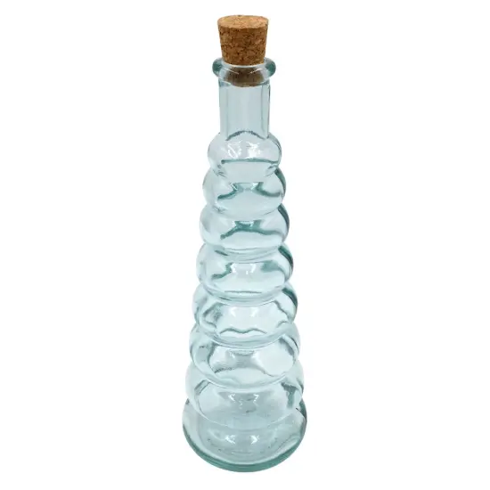 Green Glass Bottle with Cork, Rings - 10 oz Capacity {1}